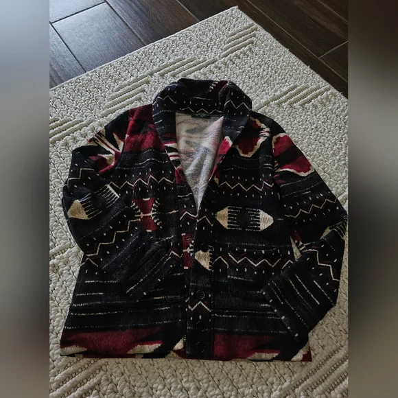 LRL RALPH LAUREN Jeans Co. JACKET PETITE AZTEC SOUTHWEST No Size Tag SMALL - Picture 2 of 6